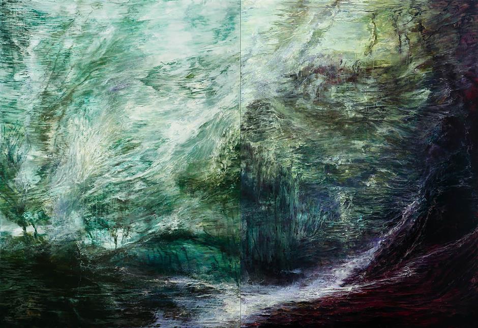 Emotional collision explored in large artworks